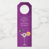 Sonniges Halloween trinkt Hexen Flaschenanhänger (Rückseite)