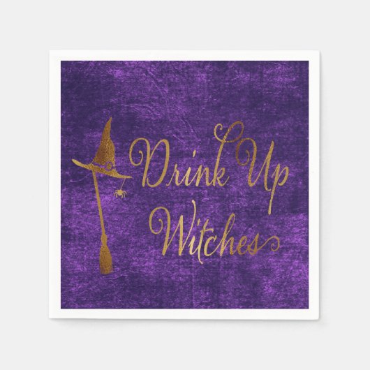 Sonniges Halloween trinkt Hexen Serviette (Vorderseite)