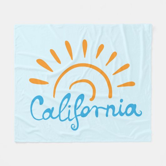 Sonniges Kalifornien-Logo Fleecedecke (Vorderseite (Horizontal))