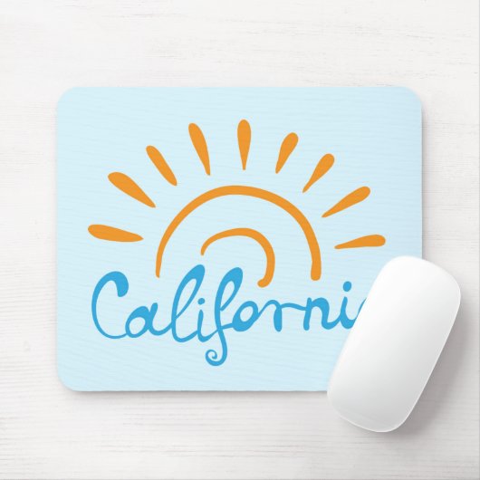 Sonniges Kalifornien-Logo Mousepad (Mit Mouse)