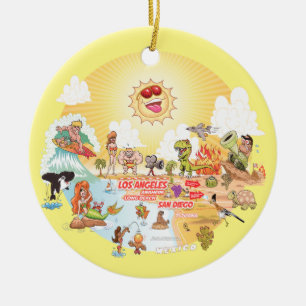 Sonniges Kalifornien Rundgang Keramik Ornament