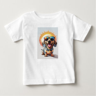 Sonniges Lächeln: Die Coole Dackel Baby T-shirt