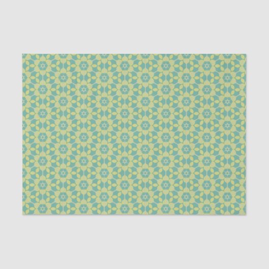 Sonniges Leaf Gitter Retro Botanisch Seidenpapier (Vorderseite)