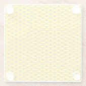 Sonniges leuchtendes gelbes gepolstertes geometris glasuntersetzer (Rückseite)