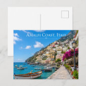 Sonniges mediterranes Küstenörtchen Postkarte (Vorne/Hinten)