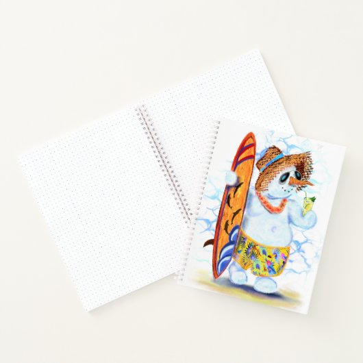 Sonniges Notebook mit Snowman Surfer Notizblock (Innenseite)