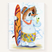 Sonniges Notebook mit Snowman Surfer Notizblock (Vorderseite)