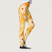 Sonniges Orangengold mit Gänsen gemustert Leggings (Rechts)