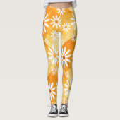 Sonniges Orangengold mit Gänsen gemustert Leggings (Vorderseite)
