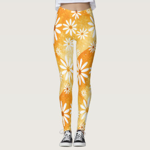 Sonniges Orangengold mit Gänsen gemustert Leggings