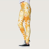 Sonniges Orangengold mit Gänsen gemustert Leggings (Links)