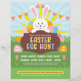 Sonniges Ostern Bunny Bunny Colorful Egg Hunt Even Flyer