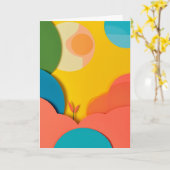 Sonniges Papier-Schnitt-Garten Karte (Gelbe Blume)