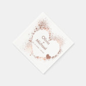 Sonniges Peach Pink Herzkranz Hochzeit Napkins Serviette (Ecke)