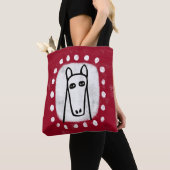 Sonniges Pferd auf der Red Tote Tasche (Von Nahem)
