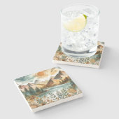 Sonniges Rustikales Boho Naturschutzgebiet Gebirgs Steinuntersetzer (Seitenansicht)