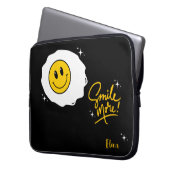 Sonniges Seitenlächeln individuell einstellbar Laptopschutzhülle (Vorderseite Links)