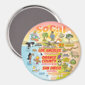 Sonniges SoCal Magnet (Vorderseite/Rückseite)