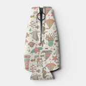 Sonniges Sommermuster mit Schiffen Flaschenkühler (Rückseite)