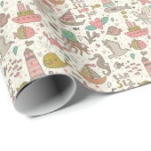 Sonniges Sommermuster mit Schiffen Geschenkpapier (Rolleneckpunkt)