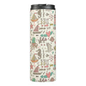 Sonniges Sommermuster mit Schiffen Thermosbecher (Rückseite)