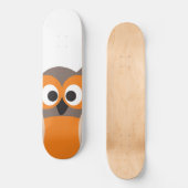 Sonniges Sternen Cartoon Uhu Skateboard (Vorderseite)