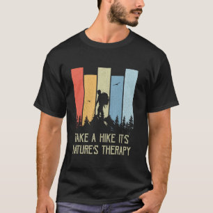 Sonniges T-Shirt Wandern Wandern im Grünen