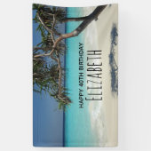 Sonniges Tropical Beach Ocean Paradise Geburtstag Banner (Vertikal)