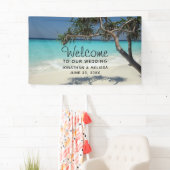 Sonniges Tropical Beach Ocean Paradise Hochzeit Banner (Insitu)