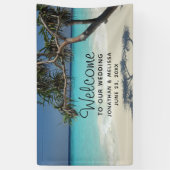 Sonniges Tropical Beach Ocean Paradise Hochzeit Banner (Vertikal)