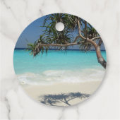 Sonniges Tropical Beach Ocean Paradise Hochzeit Geschenkanhänger (Rückseite)