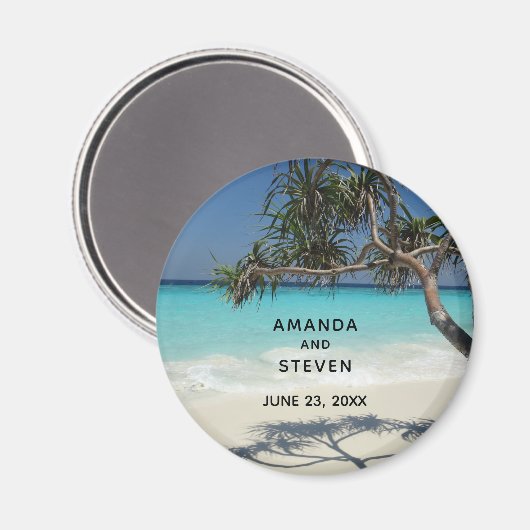 Sonniges Tropical Beach Ocean Paradise Hochzeit Magnet (Vorderseite/Rückseite)