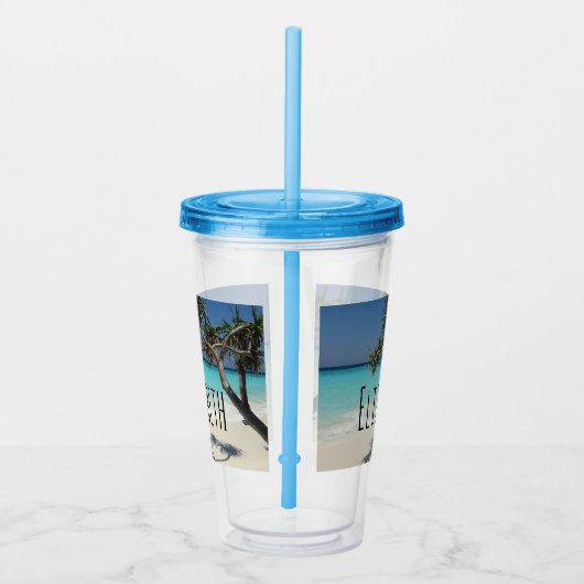 Sonniges tropisches Strandparadies Acryltrinkbecher (Rechts)