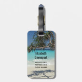 Sonniges tropisches Strandparadies Gepäckanhänger (Rückseite vertikal)