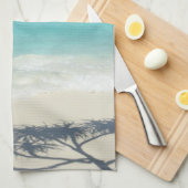 Sonniges tropisches Strandparadies Geschirrtuch (Viertel Falte)