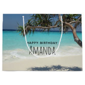 Sonniges tropisches Strandparadies Große Geschenktüte (Vorderseite)