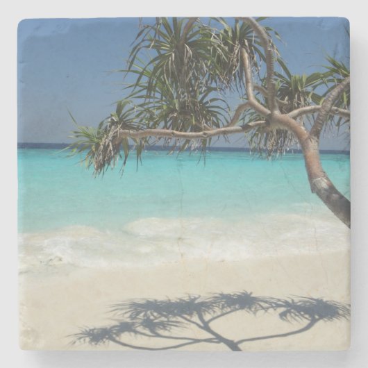 Sonniges tropisches Strandparadies Steinuntersetzer (Vorderseite)