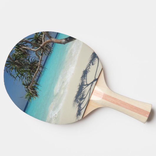 Sonniges tropisches Strandparadies Tischtennis Schläger (Seitenansicht)