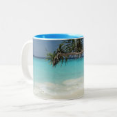 Sonniges tropisches Strandparadies Zweifarbige Tasse (Vorderseite Links)