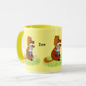 Sonniges und niedliches Pony mit Baby - Babysitter Tasse (Vorderseite Links)