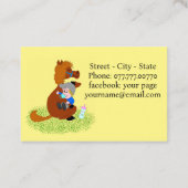 Sonniges und niedliches Pony mit Baby - Babysitter Visitenkarte (Rückseite)