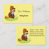 Sonniges und niedliches Pony mit Baby - Babysitter Visitenkarte (Vorne/Hinten)