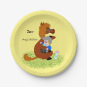 Sonniges und niedliches Pony mit Babydusche Pappteller (Vorderseite)