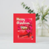 Sonniges und Niedliches Weinffest mit Schildkröte Postkarte (Stehend Vorderseite)