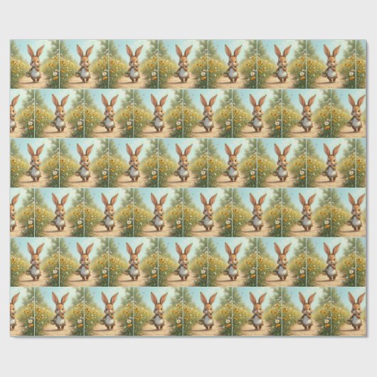 Sonniges Wandern mit einem Blume-Korb Geschenkpapier (Flach)