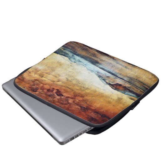 Sonniges Wasserfarbengebirge Landschaft Laptopschutzhülle (Vorne Knopf)