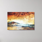 Sonniges Wasserfarbengebirge Landschaft Leinwanddruck (Vorderseite)