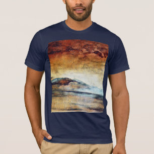 Sonniges Wasserfarbengebirge Landschaft T-Shirt
