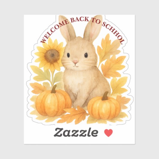 Sonniges Willkommen zurück in der Schule Aufkleber (Blatt)