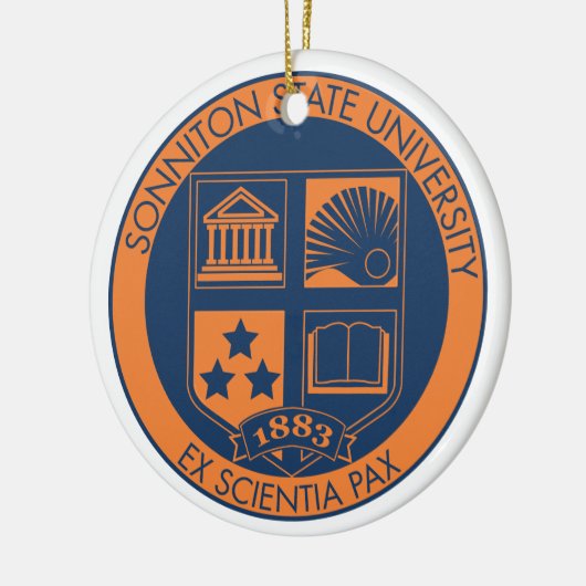 Sonniton Staats-HochschulSiegel - Marine/Orange Keramikornament (Links)